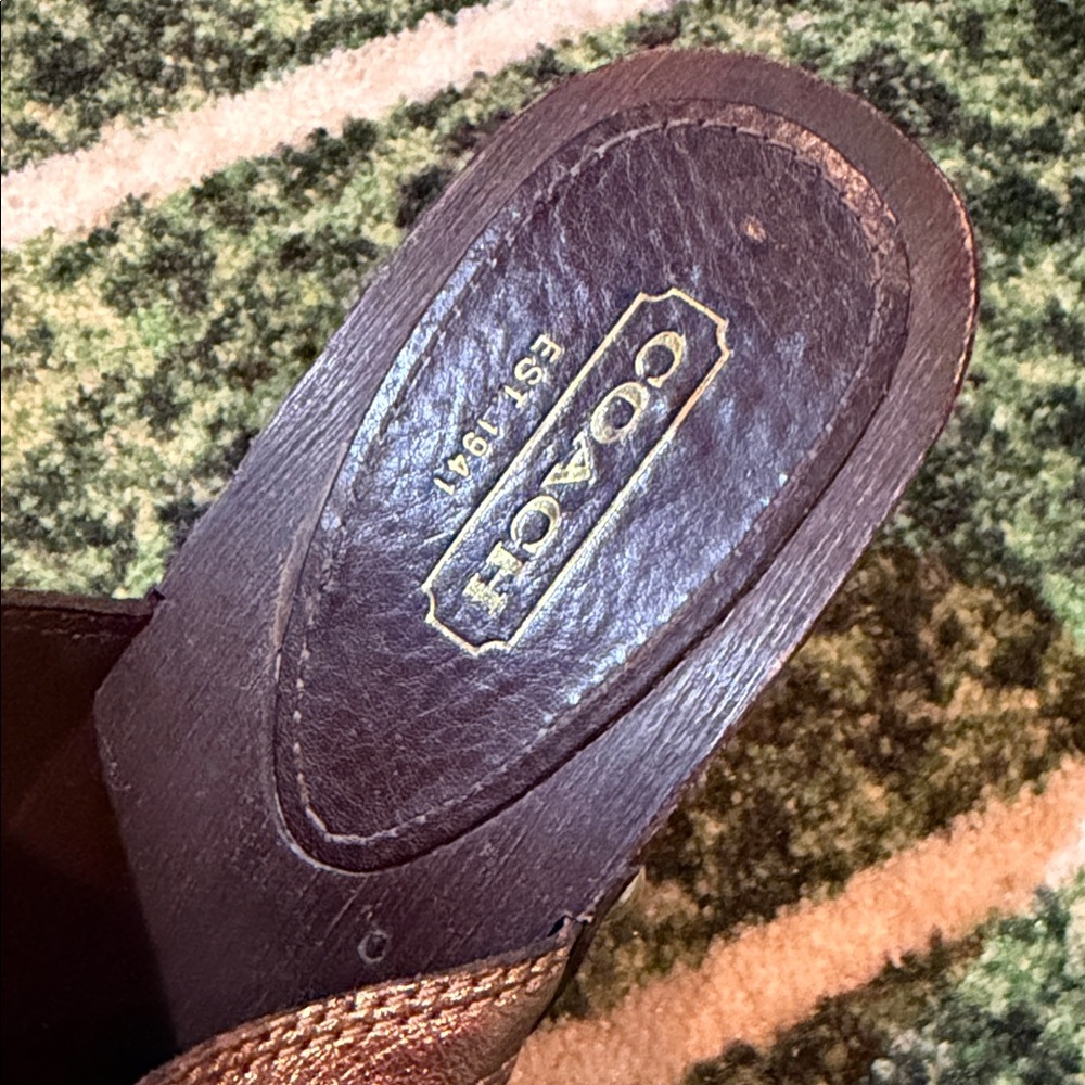 Coach Brown Patchwork Mules - image 5